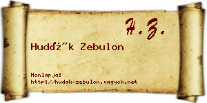 Hudák Zebulon névjegykártya